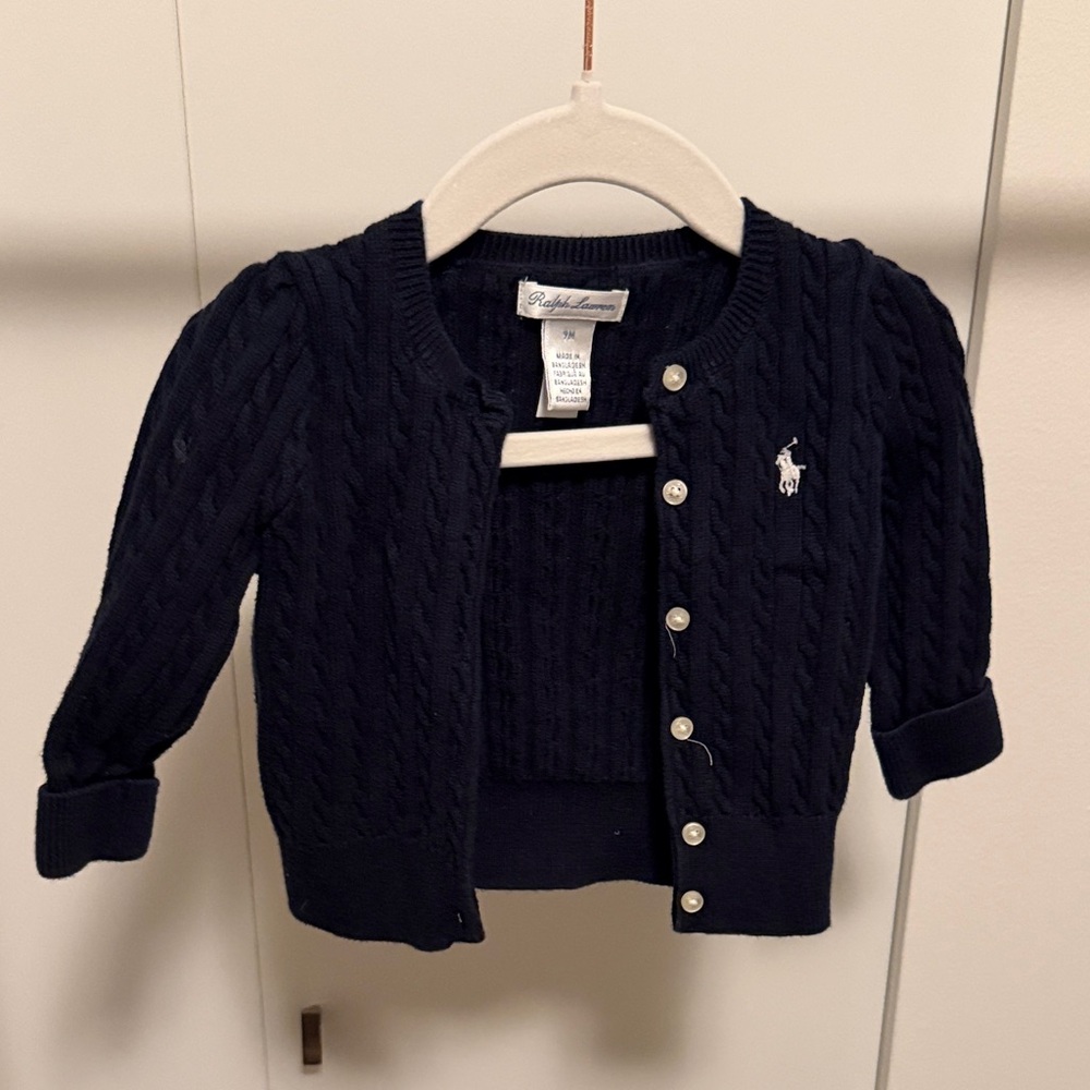 Navy Blue Cableknit Cardigan